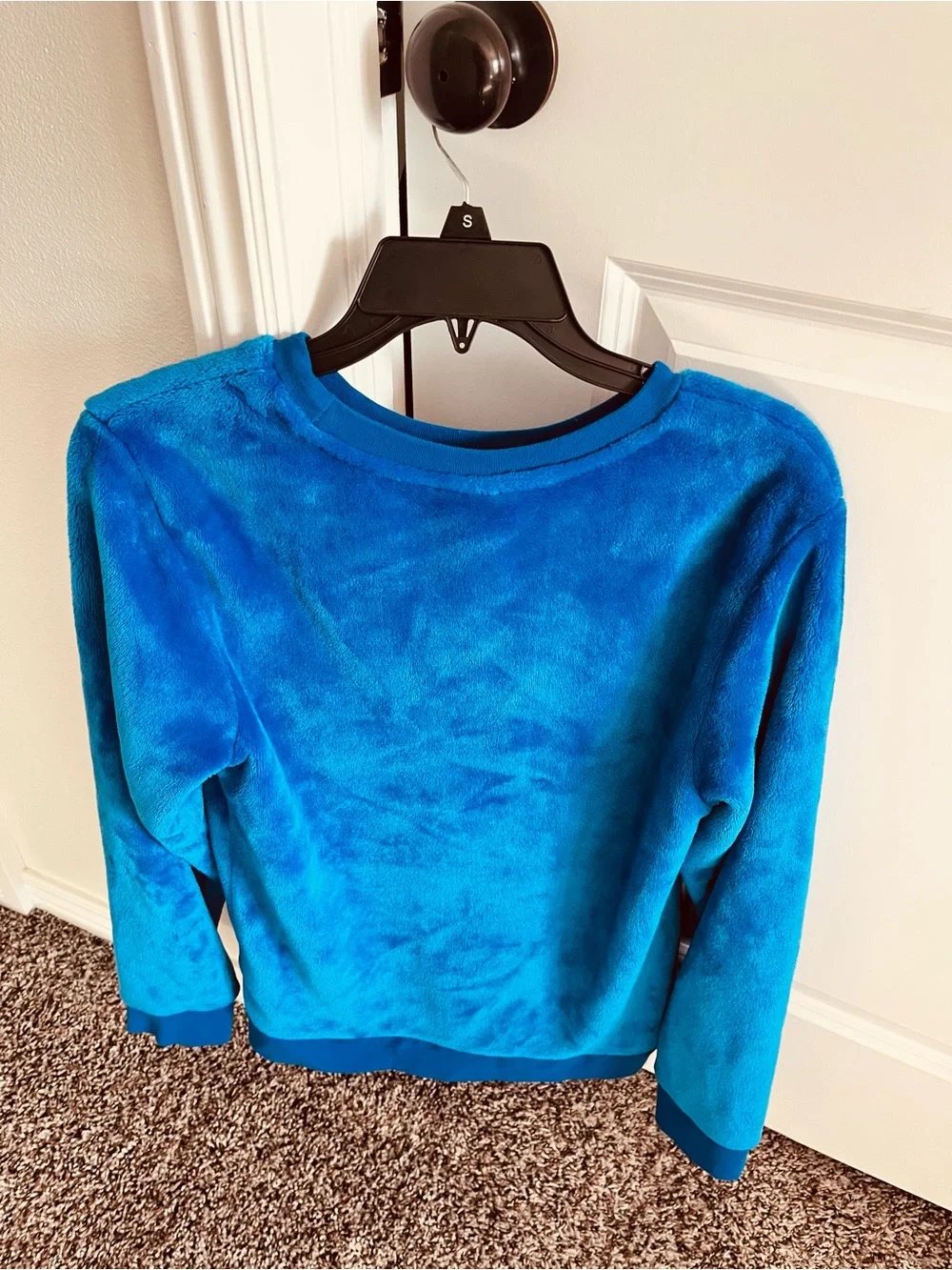 Disney Bright Blue Plush Donald Duck Sweatshirt for women